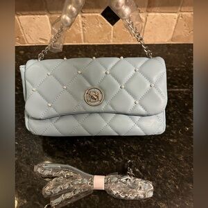 NWT Badgley Mischka crossbody/shoulder bag, silver hardware,2 straps ret. $129